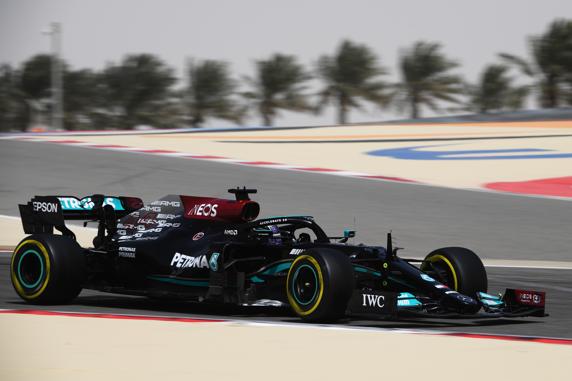 Lewis Hamilton, en el test de F1 2021