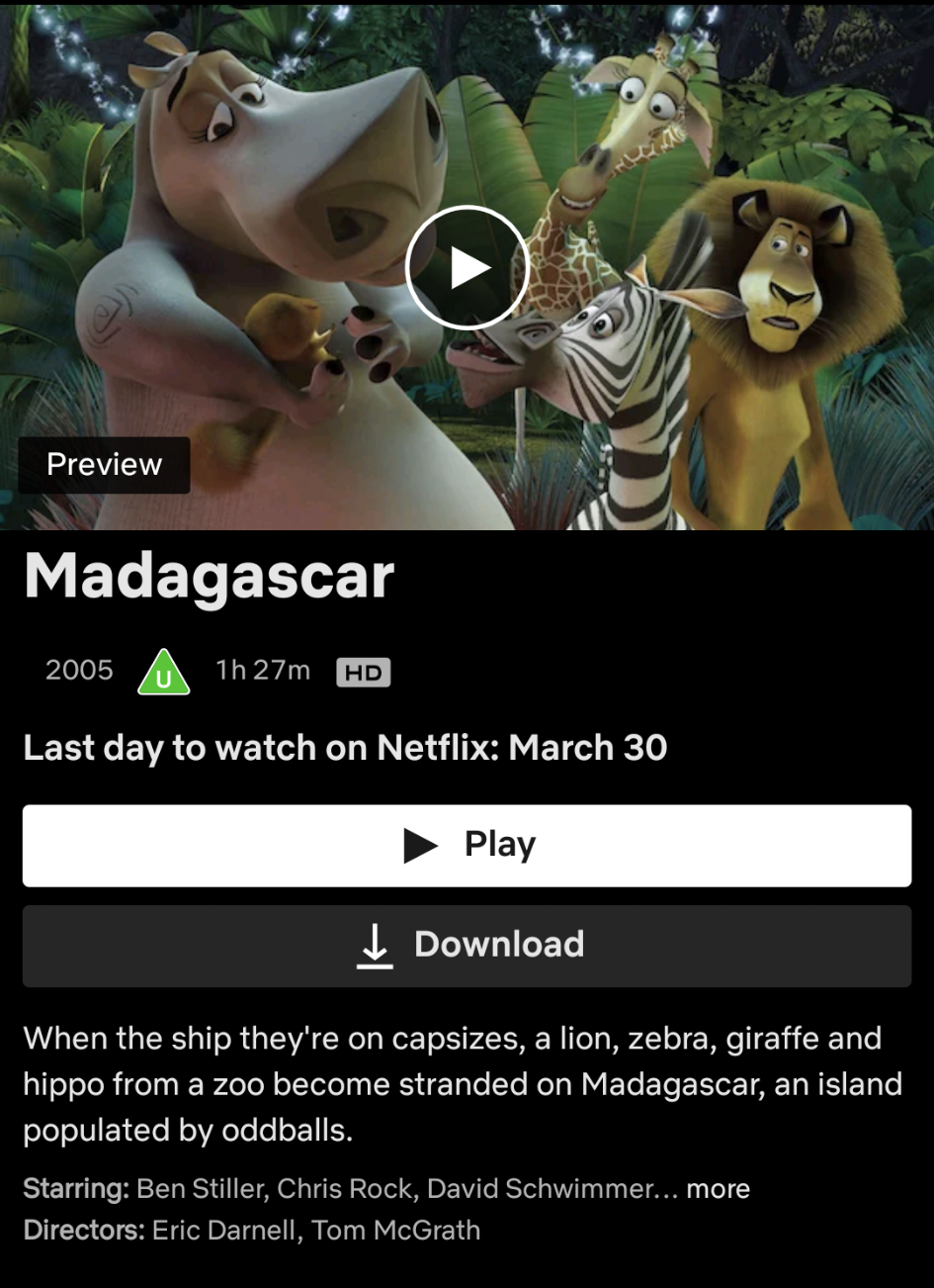 Dreamworks películas que salen de netflix reino unido madagascar