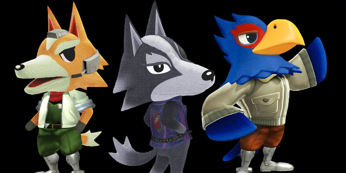 Animal Crossing se encuentra con Smash Bros. Fox, Falco y Wolf en un arte adorable