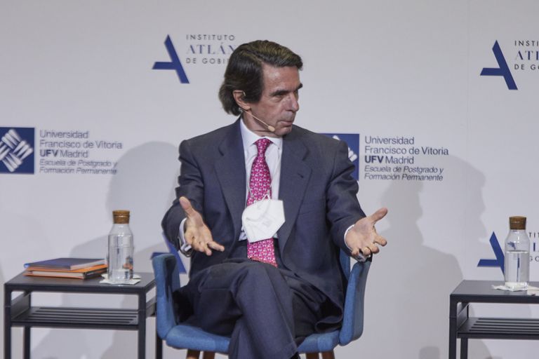 José María Aznar, expresidente del Gobierno, durante una conferencia celebrada el pasado 9 de marzo.