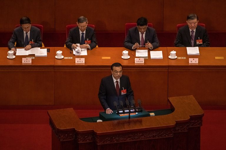 El primer ministro chino, Li Keqiang, en el discurso de inauguración de la sesión legislativa anual.