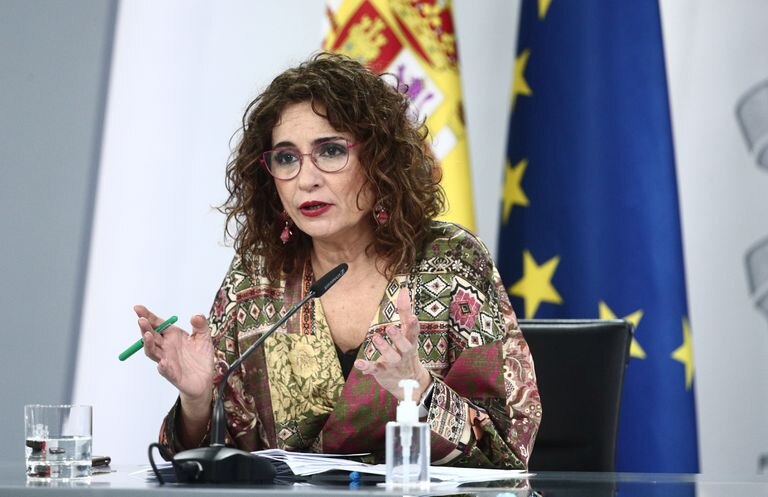 La portavoz del Gobierno, María Jesús Montero, durante la rueda de prensa tras el Consejo de Ministros este martes.