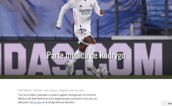 El falso parte médico de Rodrygo Goes que emitió el Real Madrid