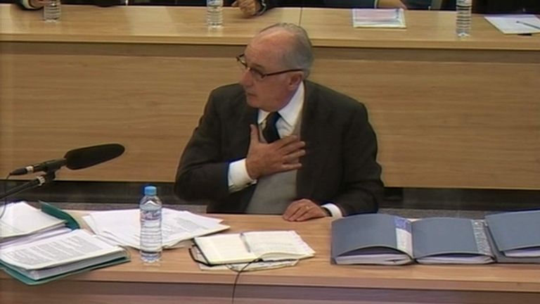 El expresidente de Bankia Rodrigo Rato en el juicio por la salida a Bolsa de la entidad.