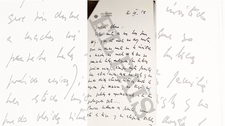 Carta de Juan Carlos I a Álvaro de Orleans en el que agradece la invitación a viajes en avión.