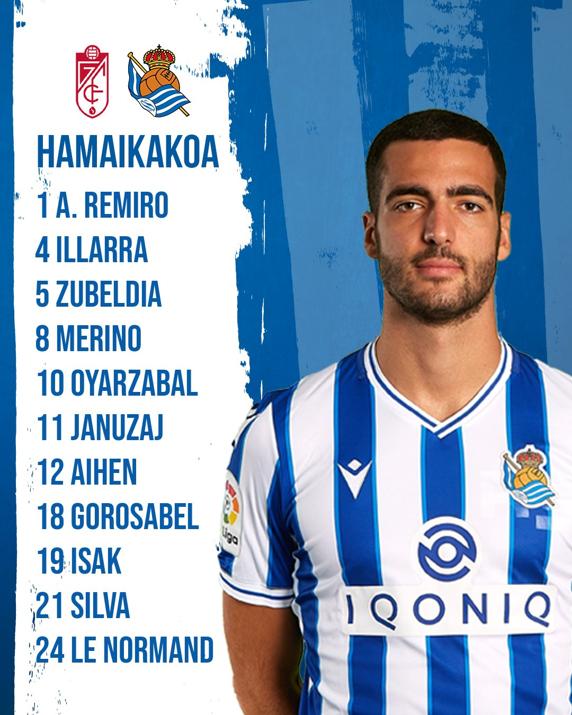 'Once' de la Real Sociedad ante el Granada