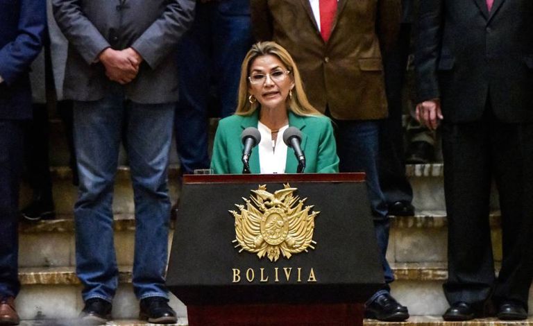 Jeanine Añez, presidenta interina de Bolivia, en una imagen de archivo.