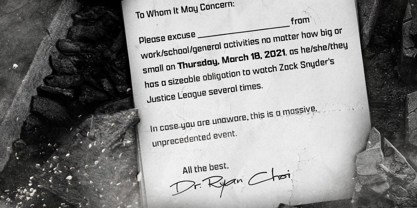 La Liga de la Justicia de Zack Snyder se burla del átomo con una nota falsa del doctor