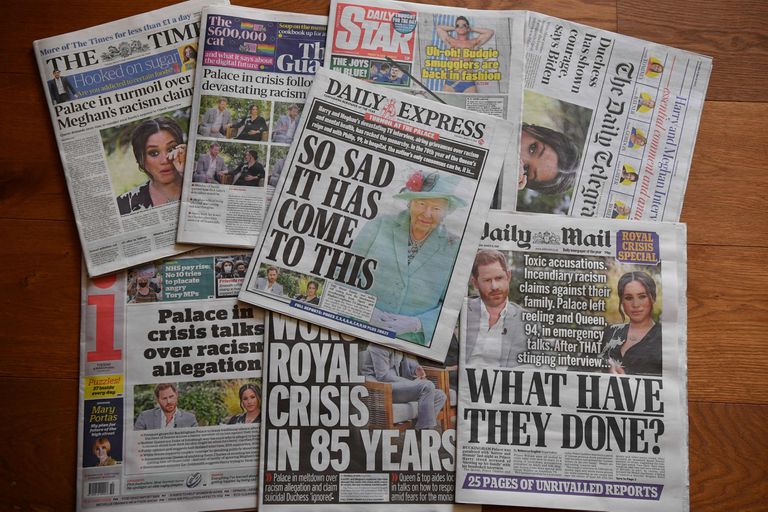 Los periódicos del Reino Unido de este martes, después de que se emitiera la entrevista de los duques de Sussex con Oprah Winfrey.