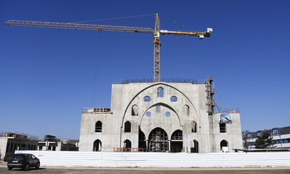 Obras de la mezquita Eyyup Sultan, el 14 de marzo en Estrasburgo.