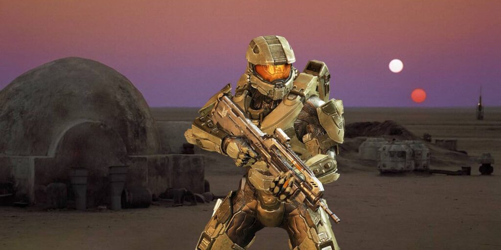 La puesta de sol binaria de Tatooine de Star Wars reconstruida en Halo 5 |