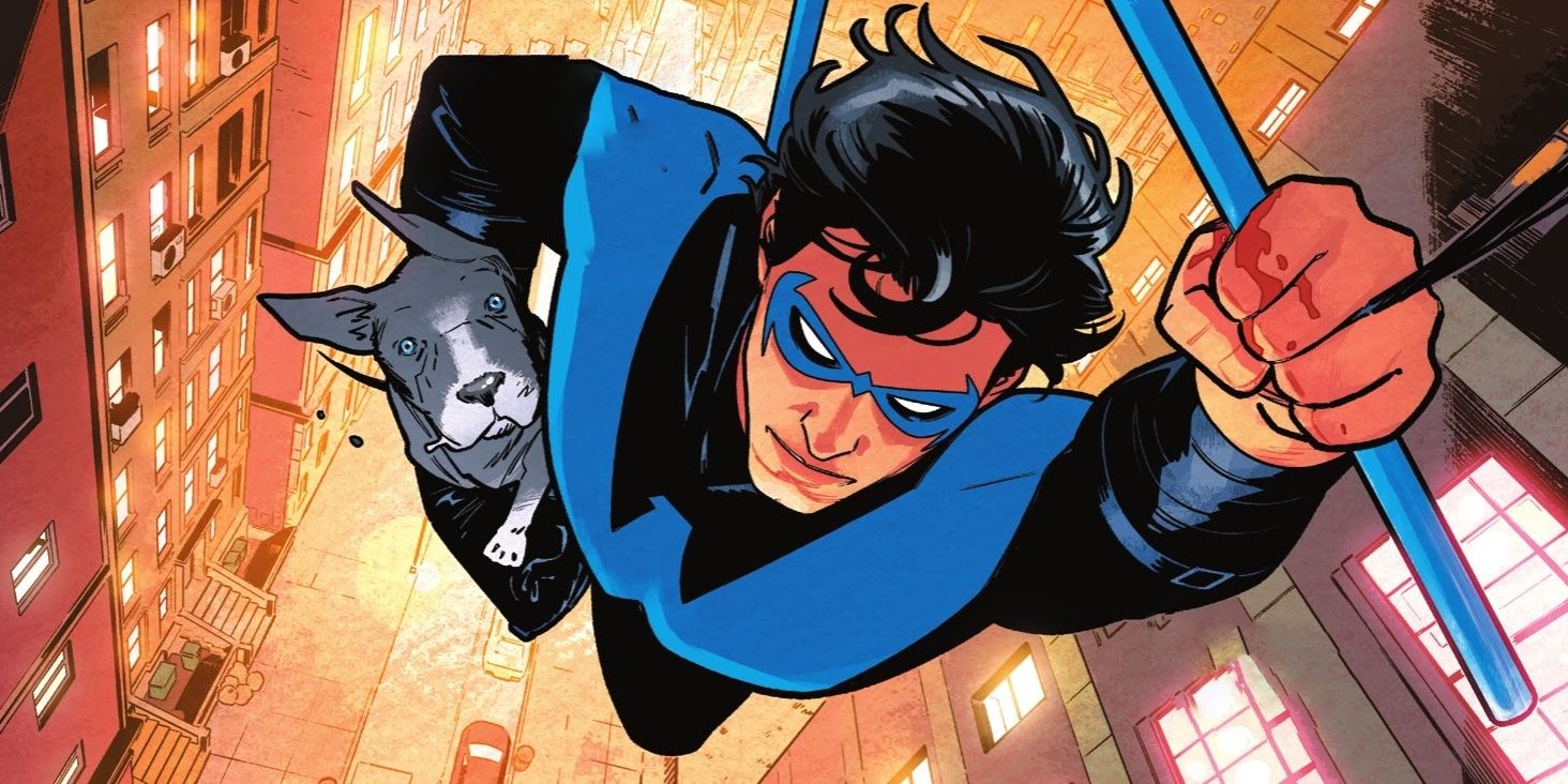 Nightwing se adapta a la propiedad de un cachorro en la vista previa de los cómics
