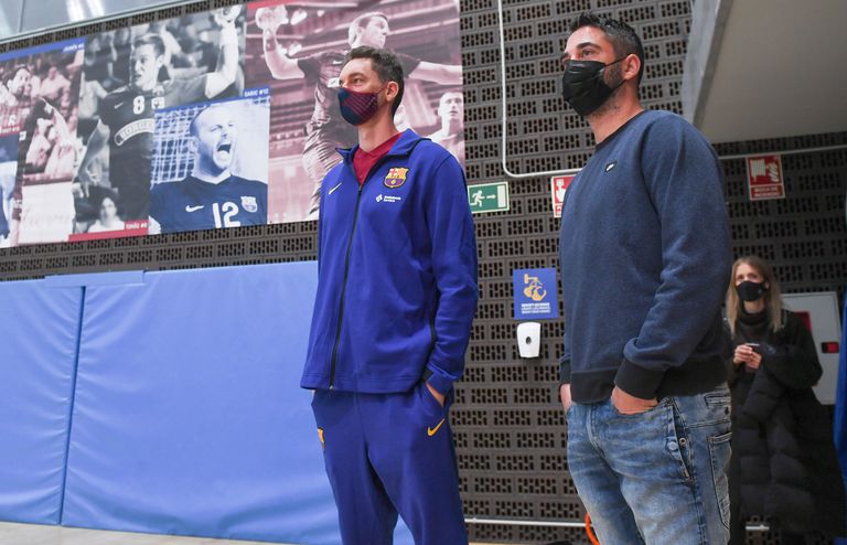 Pau Gasol y Juan Carlos Navarro, en las instalaciones del Barcelona.
