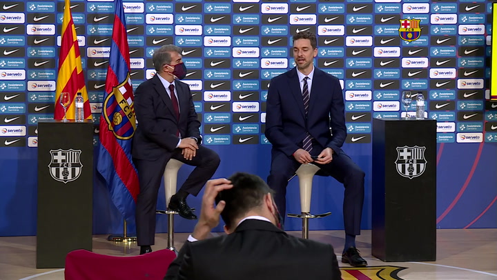 La presentación de Pau Gasol tras su retorno al Barça