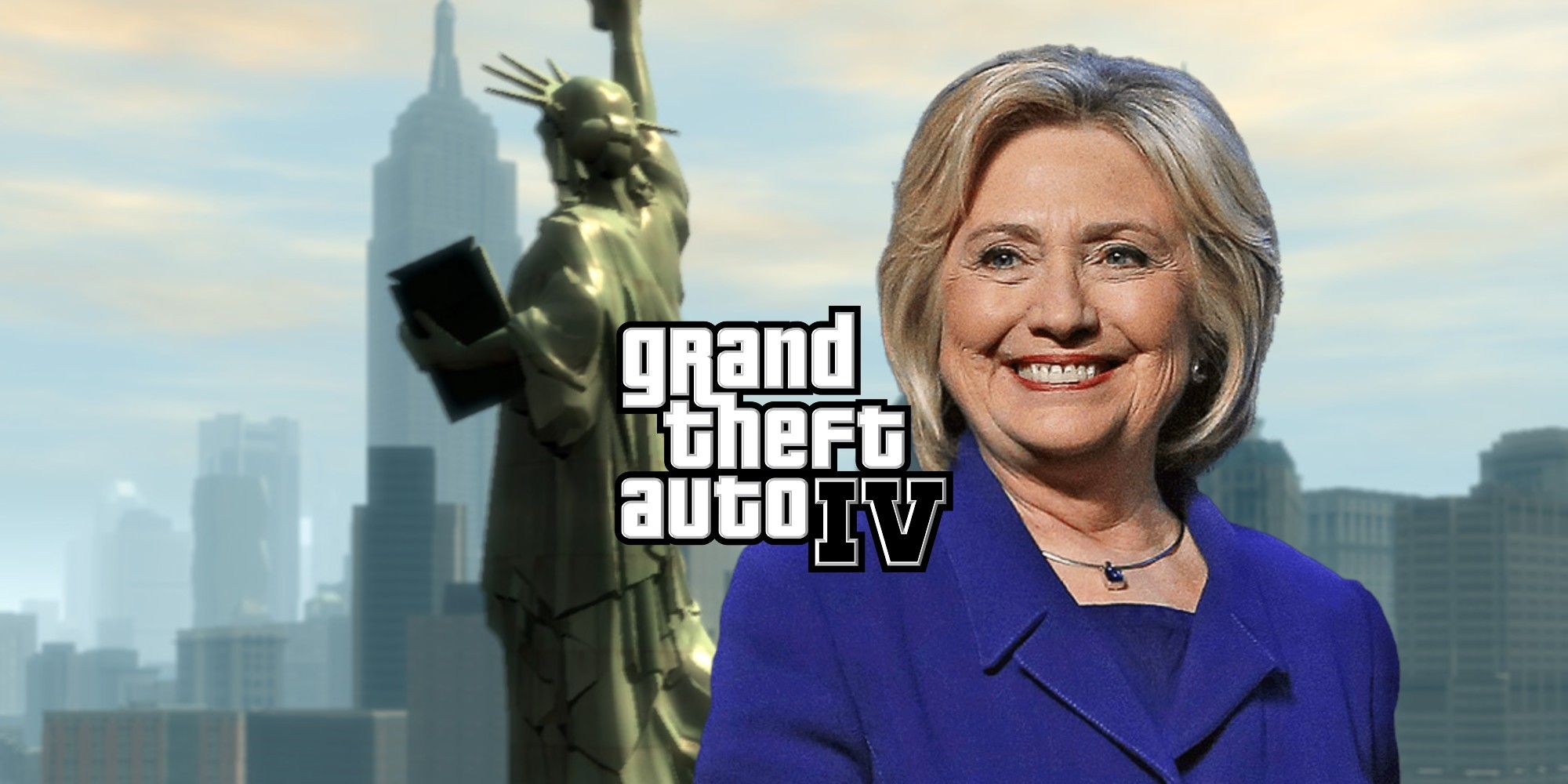 Por qué la estatua de la felicidad de GTA 4 se parece a Hillary Clinton