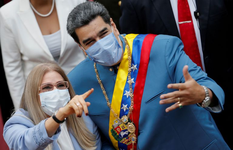 El presidente de Venezuela, Nicolás Maduro, y su esposa, Cilia Flores, el pasado 12 de enero.