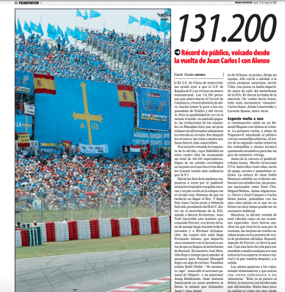 Edición del 15 de mayo de 2006 de Mundo Deportivo