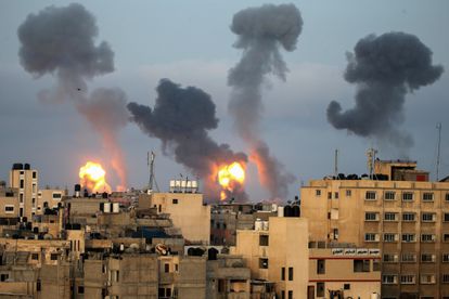 Ataques aéreos en el sur de la frontera de Gaza.