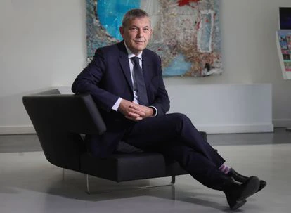 Philippe Lazzarini, comisionado general de la UNRWA para Palestina, en un hotel madrileño, el miércoles tras la entrevista.