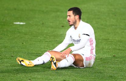 Hazard, contra el Alavés en casa, partido que se retiró lesionado.