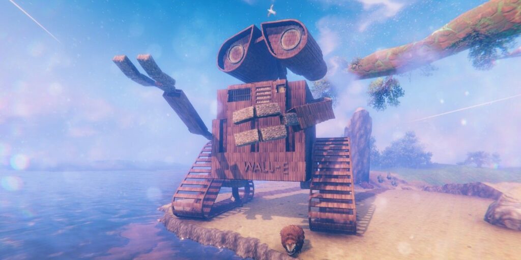 Jugador de Valheim construye una enorme estatua de Wall-E en las llanuras