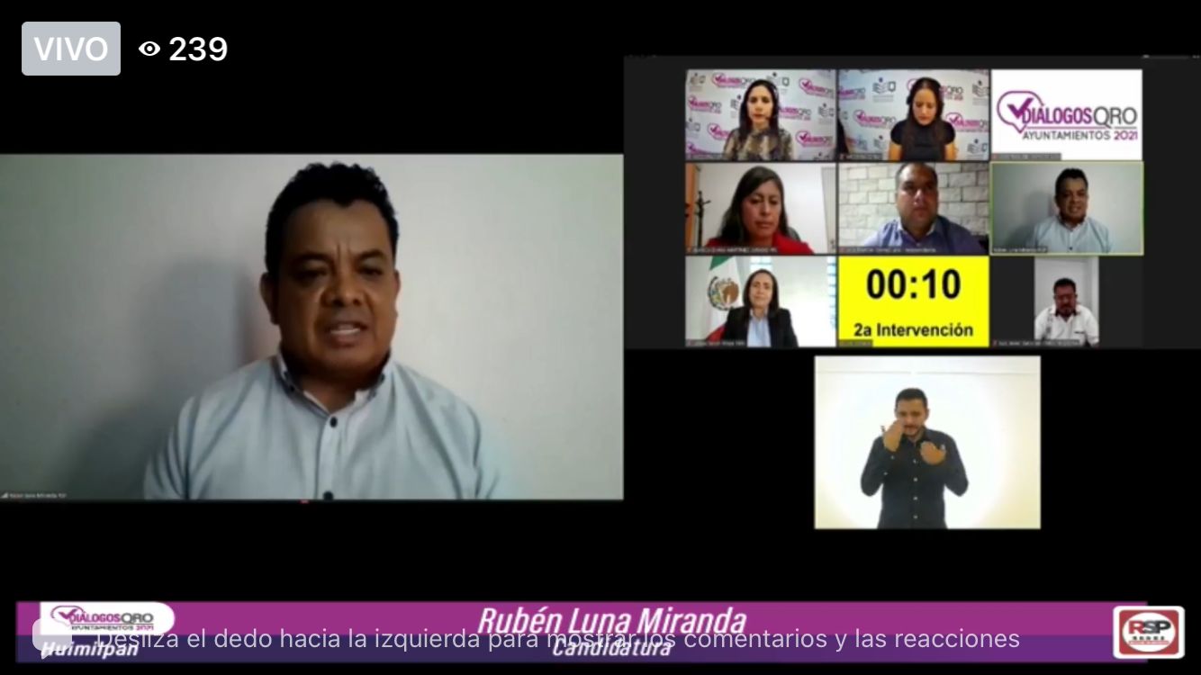 Rubén Luna Miranda gana debate de candidaturas a presidencia municipal de Huimilpan organizado por el IEEQ