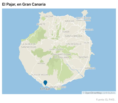 Mapa con la localización de El Pajar, en Gran Canaria