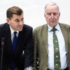 Berlin (Germany).- (FILE) - Christian Lueth (L), then spokesman of the German right-wing populist party Alternative for Germany (AfD), and Alexander Gauland (R), co-chair of the parliamentary group, atttend an AfD parliamentary group meeting in Berlin, Germany, 12 June 2018 (reissued 28 September 2020). According to reports, the AfD has sacked Lueth after reports emerged that he had allegedly spoken of 'shooting' and 'gassing' migrants in a conversation secretly recorded by a German TV show. The footage is expected to air later in the day. (Alemania) EFE/EPA/CLEMENS BILAN *** Local Caption *** 56047342