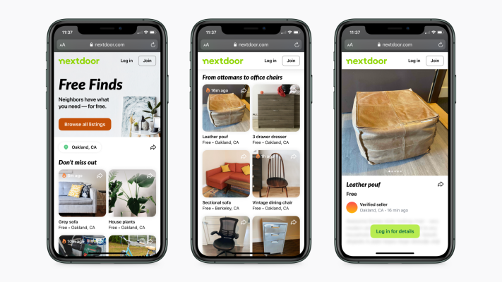 ¿No estás en Nextdoor?  Aún puedes agarrar las cosas de tus vecinos en Free Finds