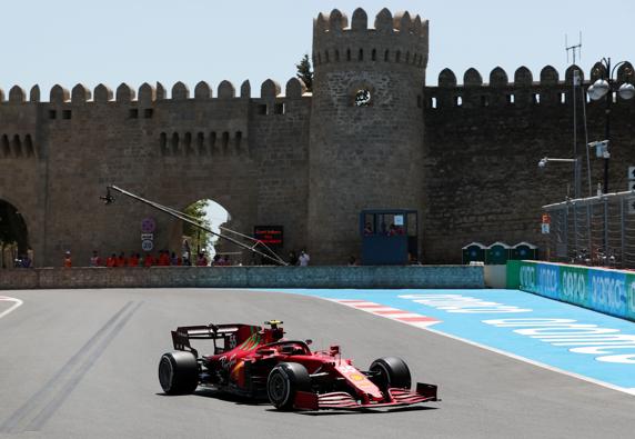 Carlos Sainz, en el GP de Azerbaiyán de F1 2021