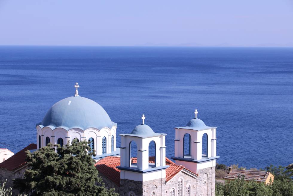 Iglesia ortodoxa en la isla de Icaria.