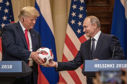 Donald Trump y Vladímir Putin en la cumbre de Helsinki en 2018. 