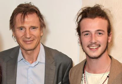 Liam Neeson y su hijo Michael Neeson en Londres en 2015. 