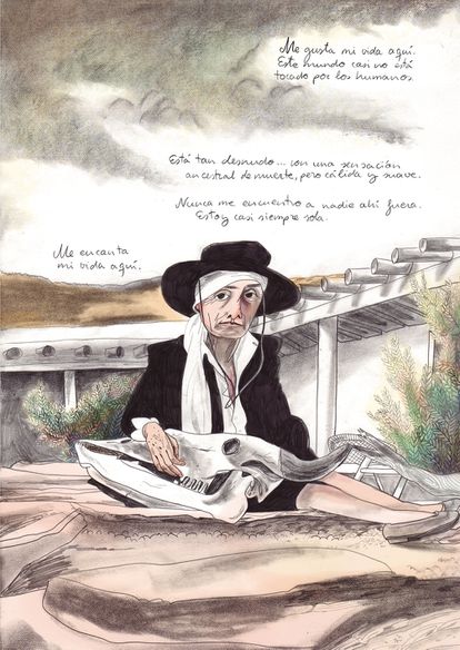 Página de 'Georgia O'Keeffe', de María Herreros, editado por Astiberri.