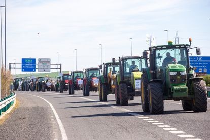 Las principales asociaciones agrarias, en una protesta contra la PAC el pasado marzo.