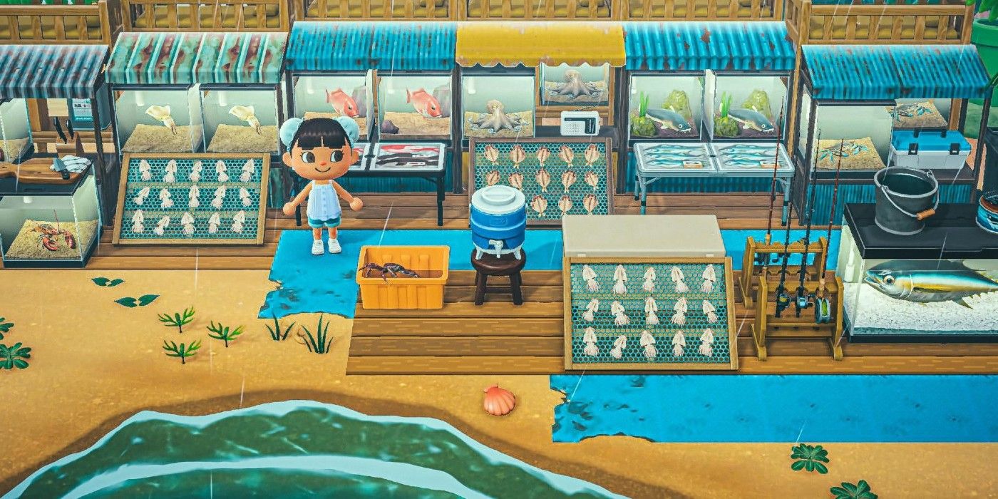 Animal Crossing Player construye un prístino mercado de pescado junto al mar