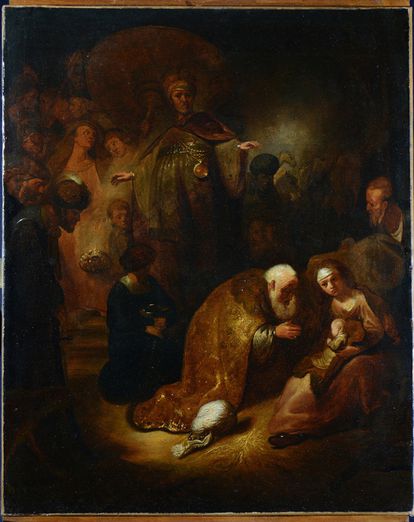 'La adoración de los magos' (1632-1633), Rembrandt van Rijn.