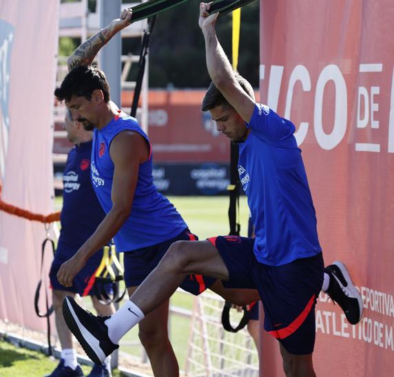 Entrenamiento de pretemporada del Atletico de Madrid.