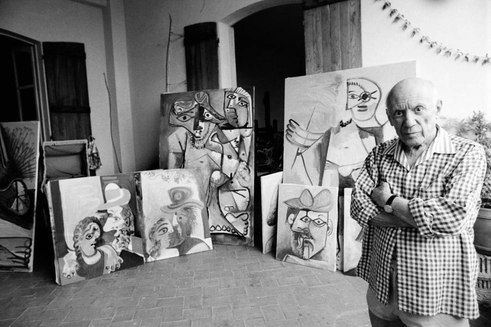 Pablo Picasso fotografiado en su casa y estudio de Mougins, el 13 de octubre de 1971.