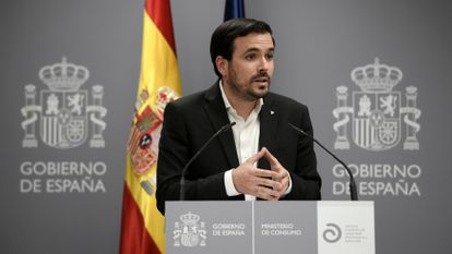 El ministro de Consumo, Alberto Garzón, en la presentación de un informe el pasado 31 de mayo.