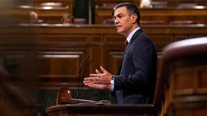 El presidente del Gobierno, Pedro Sánchez, en el Congreso de los Diputados.