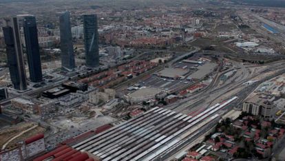 Vista aérea de los terrenos del desarrollo urbanístico Madrid Nuevo Norte, en una imagen de 2019.