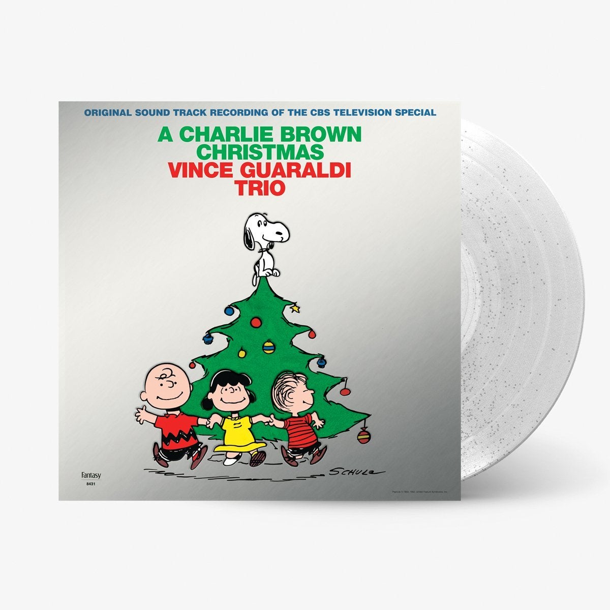 un disco de vinilo plateado de edición limitada de navidad de charlie brown