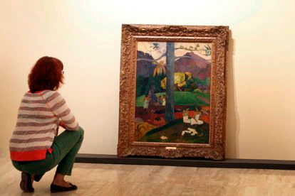 El cuadro 'Mata Mua' durante la exposición de 2012 'Gauguin, viaje a lo exótico' en el museo Thyssen de Madrid.
