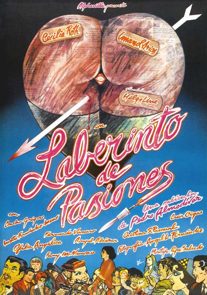 Cartel de 'Laberinto de pasiones', diseñado por Iván Zulueta en 1982.