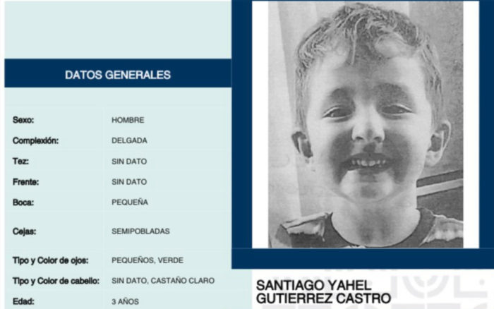 Piden ayuda para localizar a Santiago Yahel, de 3 años; desapareció en julio en la CDMX