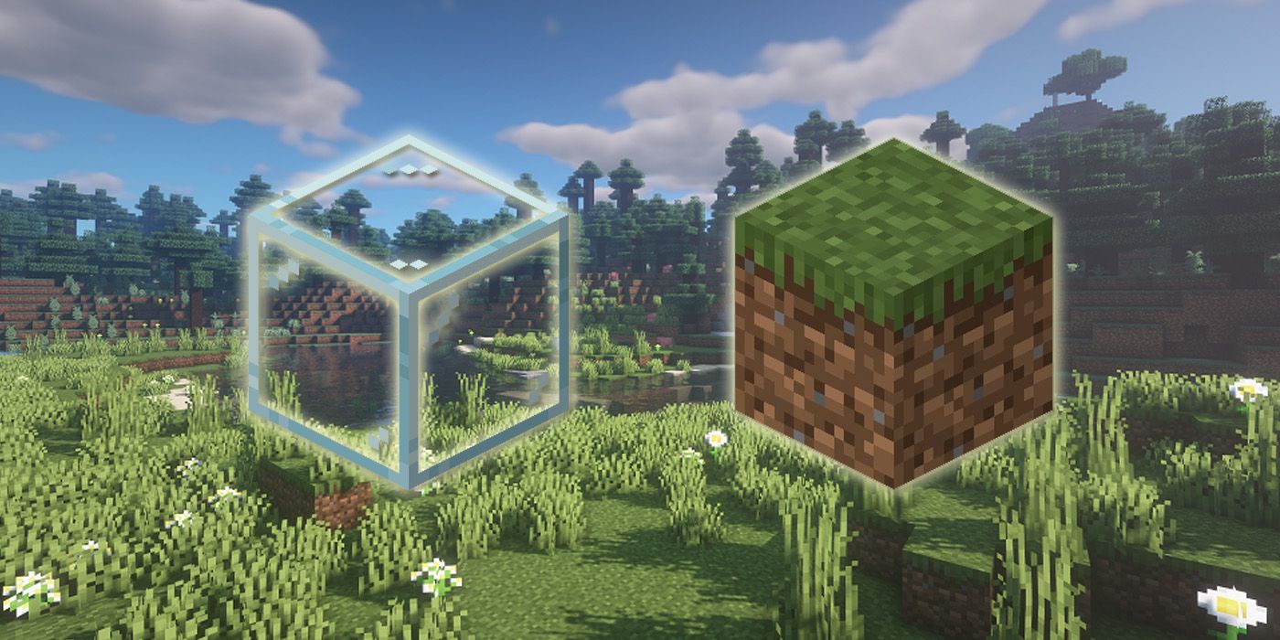 Bloques de vidrio y césped de Minecraft hechos en la vida real |