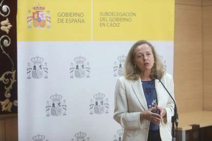 La vicepresidenta para Asuntos Económicos y Transformación Digital, Nadia Calviño, el pasado 17 de agosto en Cádiz.