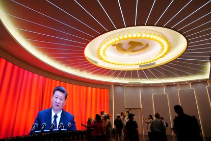 El presidente chino, Xi Jinping, durante un discurso en el centenario del Partido Comunista de China.