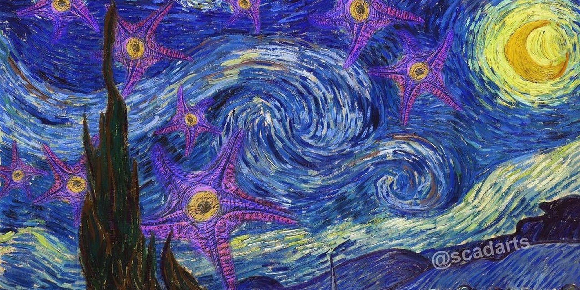El arte de Suicide Squad mezcla a Starro con la noche estrellada de Vincent van Gogh